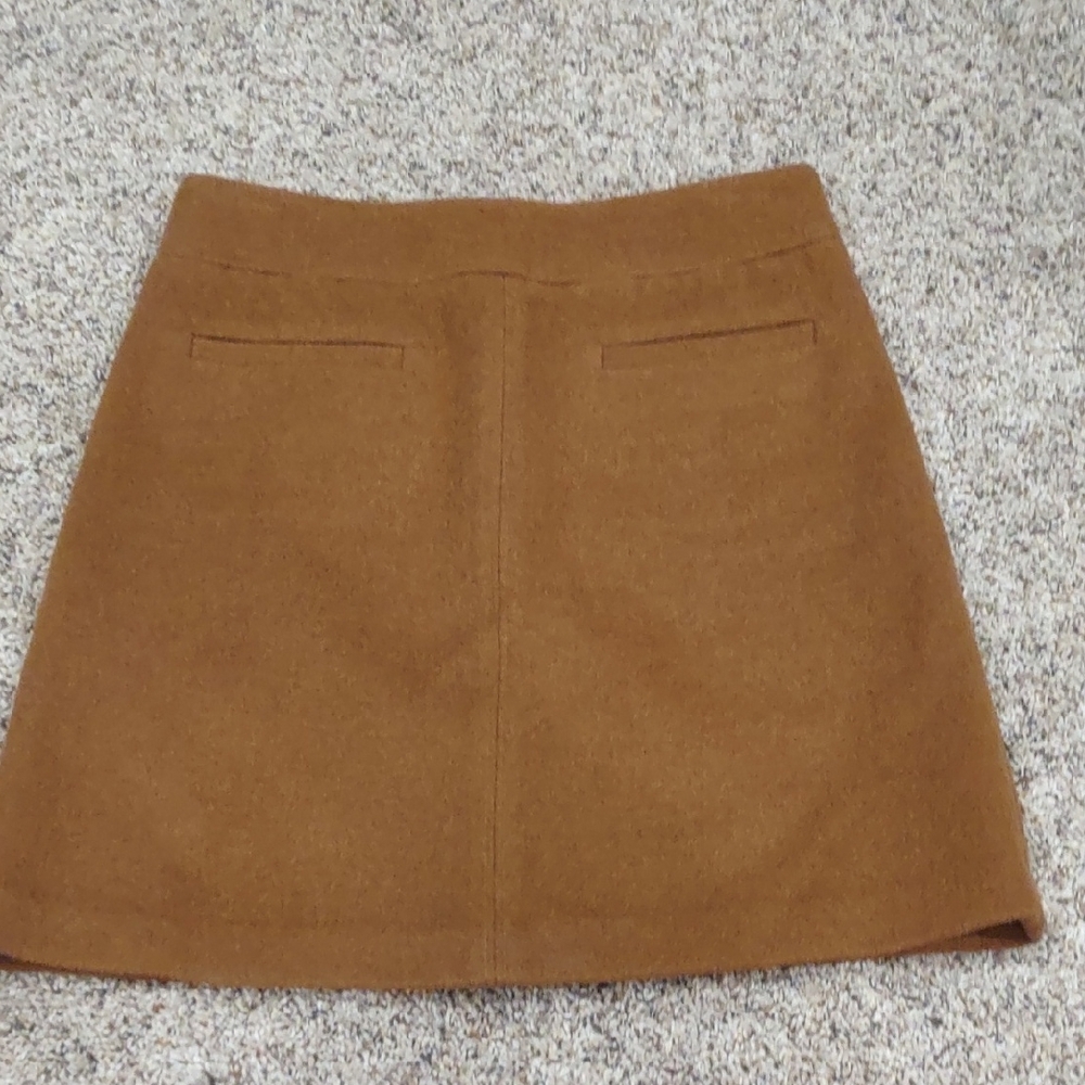 Loft, Camel colored A-Line Skirt, 2 Petite. Lined. Wool.